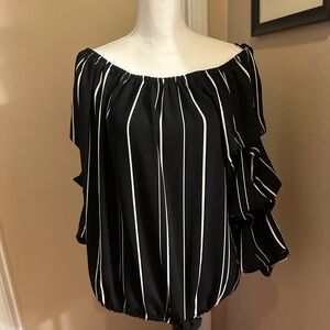 Vince Camuto Black and White Striped Blouse